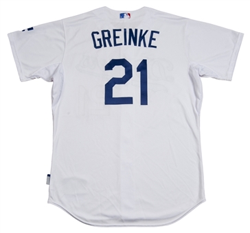 2015 Zach Greinke Game Used Los Angeles Dodgers Home Jersey